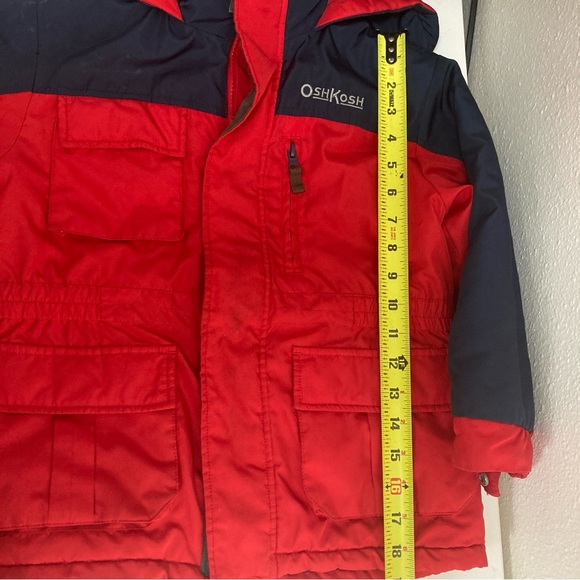 Oshkosh B'Gosh Boys Size 6 Puff Hooded Jacket Blue/Red - Picture 4 of 14